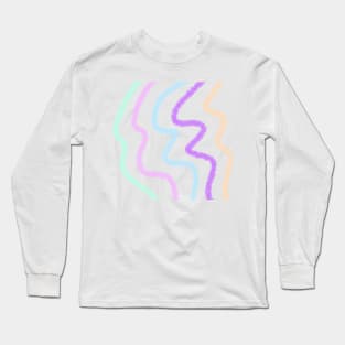 Colorful stripes retro curves art Long Sleeve T-Shirt